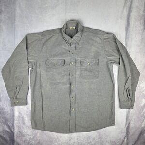 Vintage Five Brother Flannel Mens Large Gray Chamois Tallman Button Up Thick VTG